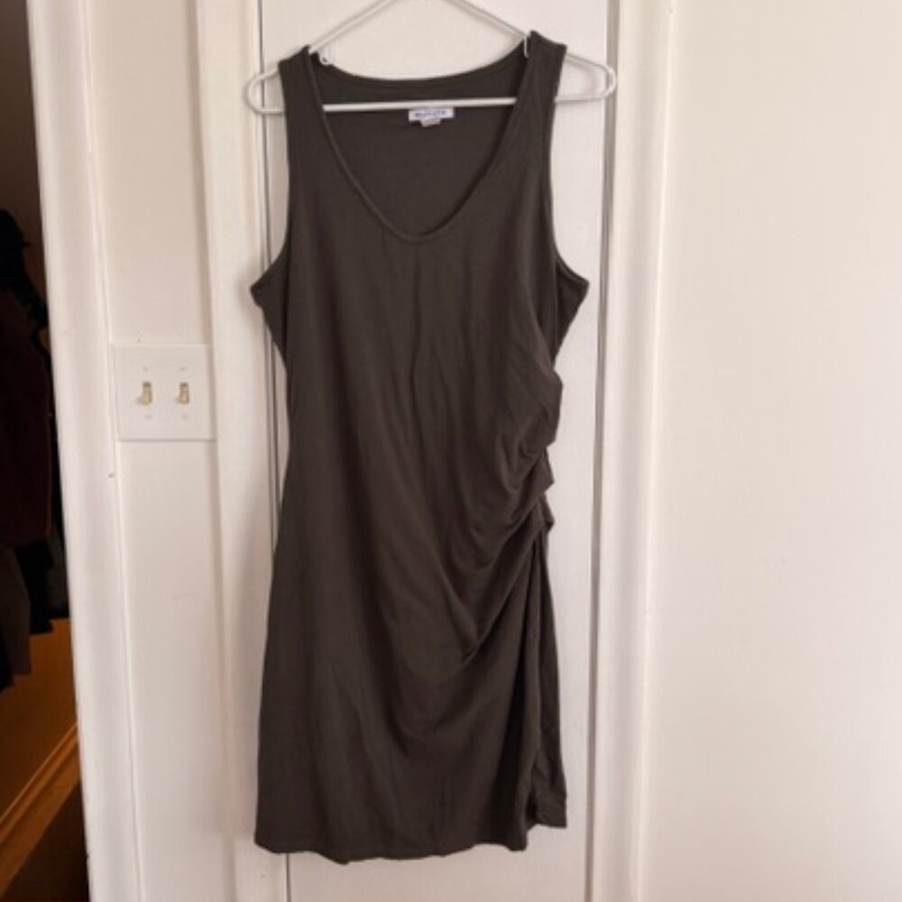 Athleta Della Ruched Tank Dress  Olive Green - XL - Picture 2 of 5